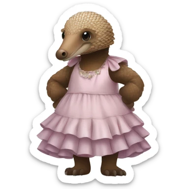 Pangolin in a dress sticker