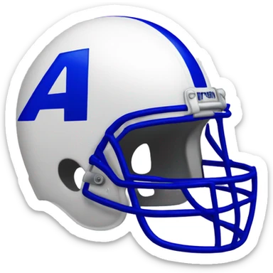 american football helmet royal blue with the letter white Letter A sticker