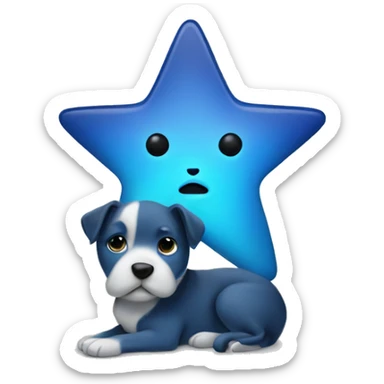 blue star with g inside being held by a dog sticker
