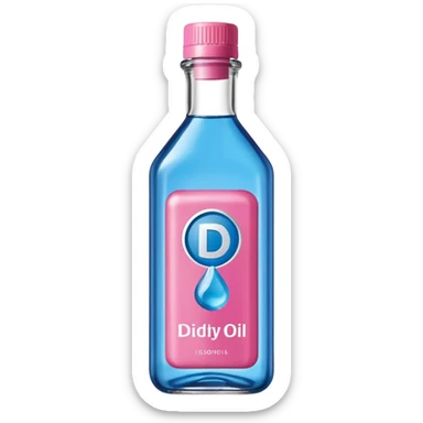 bottle of oil blue top pink outside with logo that says Diddy oil sticker