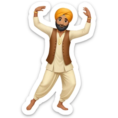 Punjabi man dancing sticker