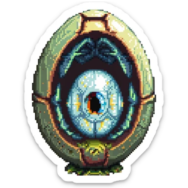 cranial, eye, MRI, SCAN, egg, embryonic, inside of glass egg, alien, eerie sticker