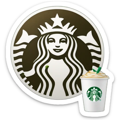 Starbucks logo with starbucks coffee  sticker