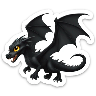 black dragons flying out of book sticker