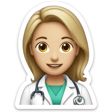 Female doctors with treat patients sticker