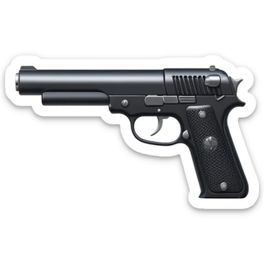 pistol with silencer sticker