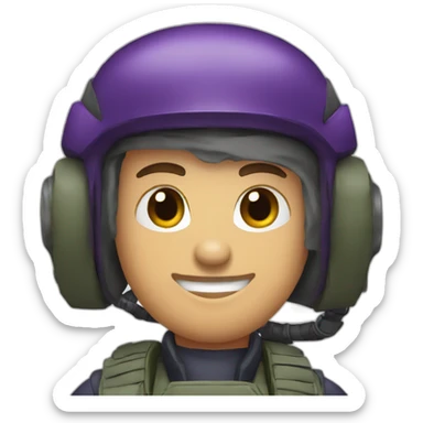 A military pilot with dark purple helmet do this 👍🏻  sticker