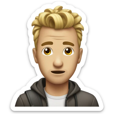 Guy with mowhawk and confused face sticker