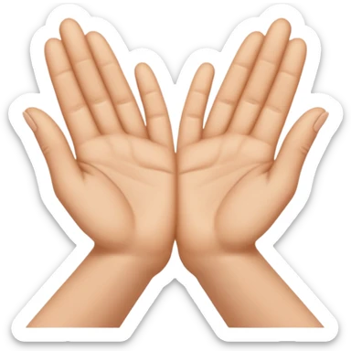 upside down prayer hands  sticker