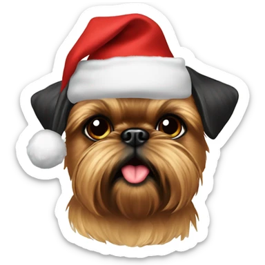 brussels Griffon Christmas hat  sticker