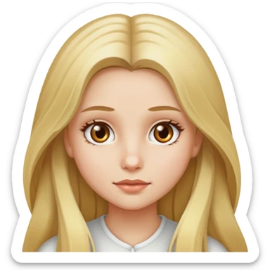 long blonde hair hazel eyed girl and white skin sticker