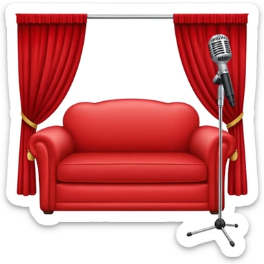 Red sofa with Mic stand in the center of sofa sticker
