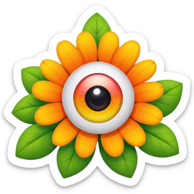 flowers with eyes sticker