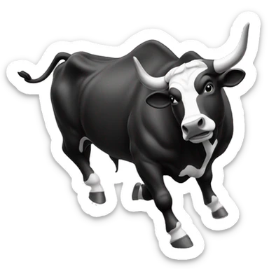 Bucking Bull full body black and white  sticker