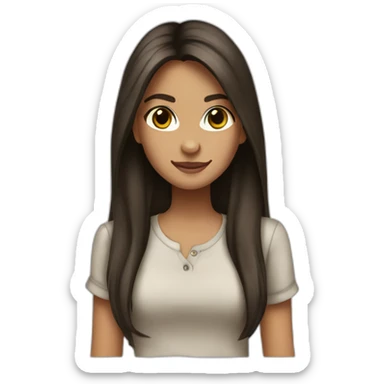 Elena Gilbert with long hair and a ribbed button-down t-shirt sticker