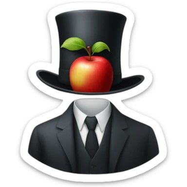 Magritte hat apple sticker