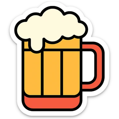 colored beer mug icon sticker