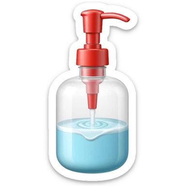 foam pump bottle object icon, soap dispenser with foam on top, glossy plastic, 3D cartoon, mobile game icon style, centered, clean background, no text, no watermark
 sticker