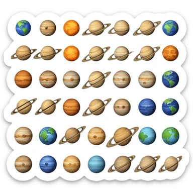 12 planets emojis I need a line for each planet mercury  sticker