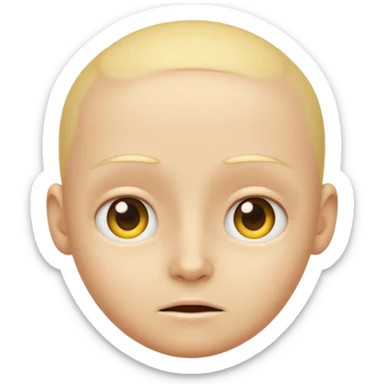 Human emoji with *NO* eyebrows staring into your soul  sticker