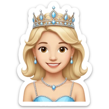 smiling girl with tiara in Paris sticker