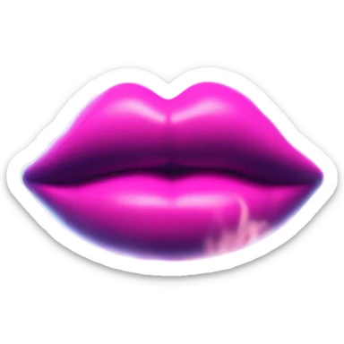 Neon pink lips smoke and release smoke sticker