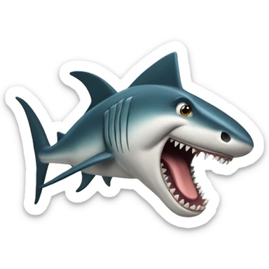 Tiburón subido e un caballo  sticker