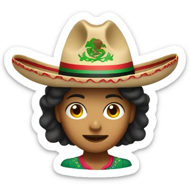 Female marine wearing a mexican sombrero sticker