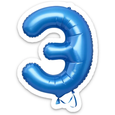 the number thirty one 31 in blue balloons sticker