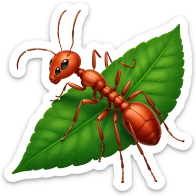 a red ant on leaf sticker
