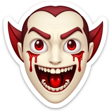vampire emoji with freeforms and blood  sticker