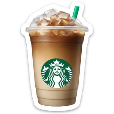 Starbuck ice coffee with ice cubes sticker