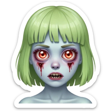 Faça um girl zombie de franja vegana  sticker