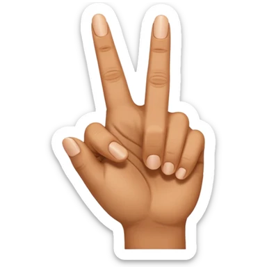 a closed hand with the index finger and middle finger pointing sticker