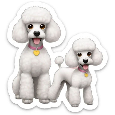 2 poodles sticker