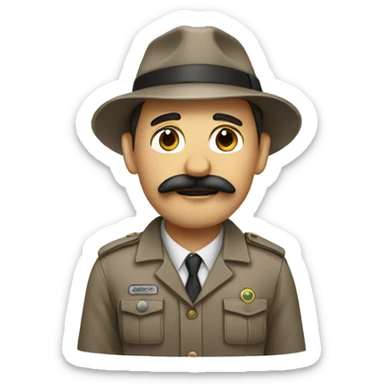 zookeeper with mustache sticker