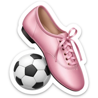 Ballet shoes next to a soccer ball sticker