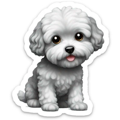 Black Maltipoo dog sticker