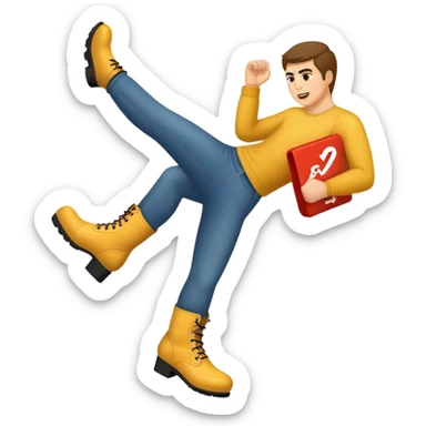 Boot kicking with a text "Get 2 Fuck" sticker