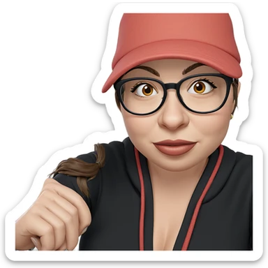 girl with glasses and hat sticker