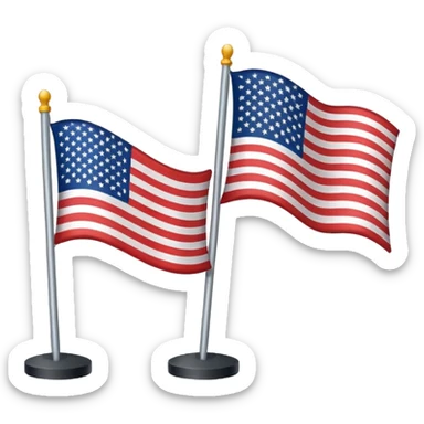 asian flag and american flag emoji sticker