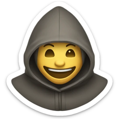 medieval saboteur laughing and escaping, hooded sticker