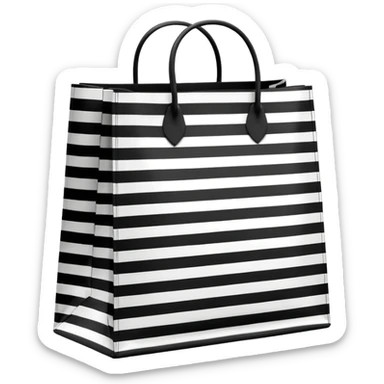 Black and white striped that says Sephora shopping bag sticker