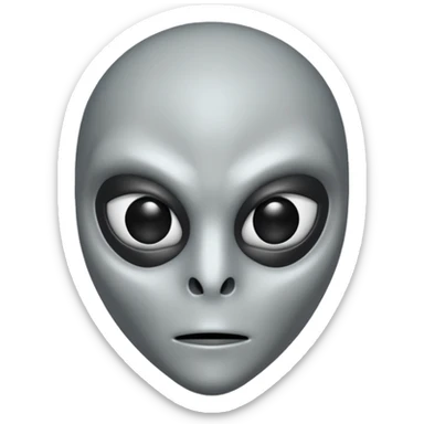 an gray alien wearing half face mask sticker