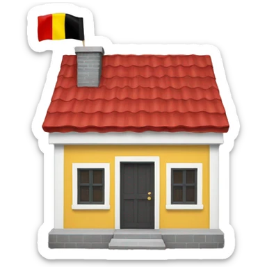 house with belgium flag sticker