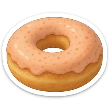 Donut in Ghibli style, detailed, soft colors, with no background sticker