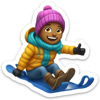 A did sledding  sticker