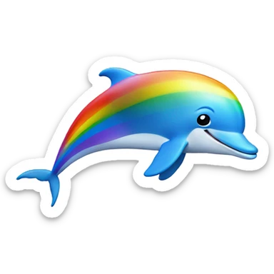 Dolphin jumping over a rainbow sticker