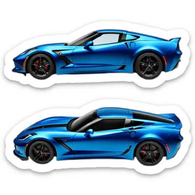 Blue Corvette C 7 sticker