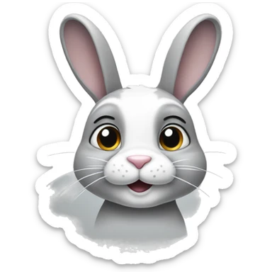 Loop rabbit with white and gray color sticker